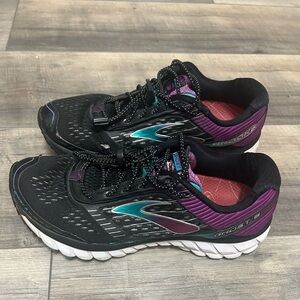 Size 9 Women’s Brooks Ghost Running Shoes Black/Purple/Teal $20